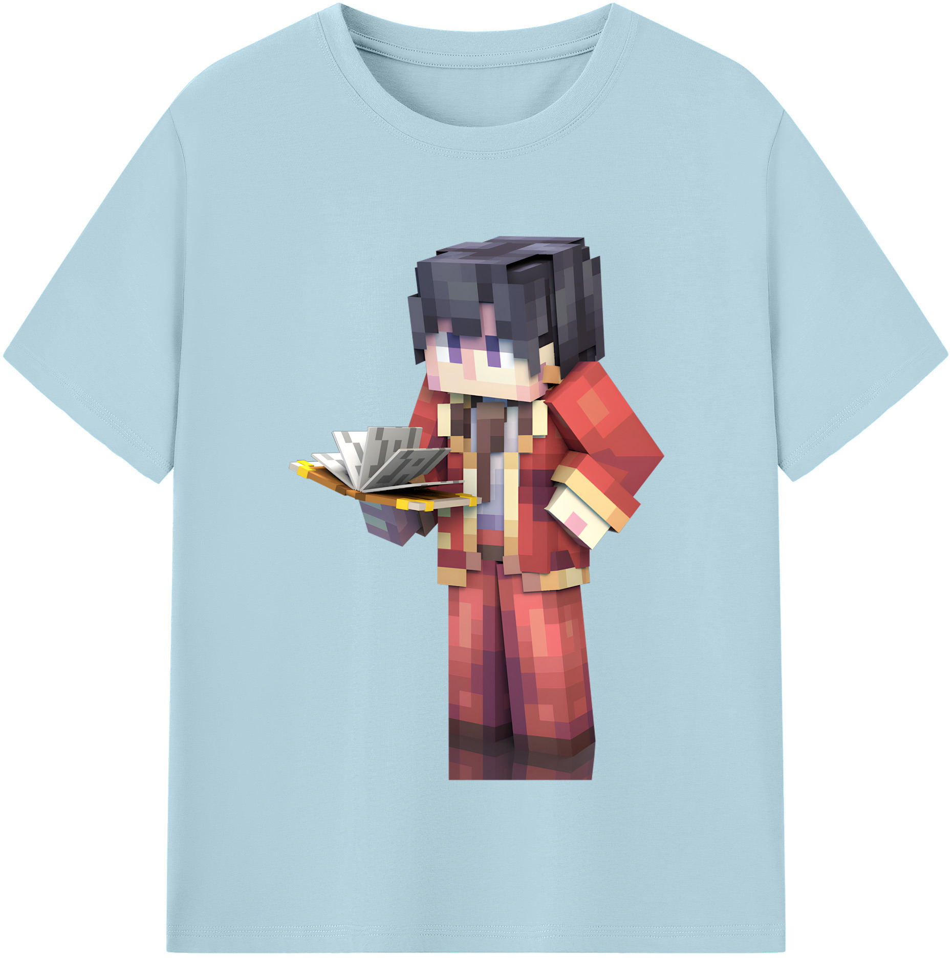 （画像用） マインクラフト ブロックの世界 Minecraft MC Block world 綿100％半袖Tシャツ（フロントプリント）